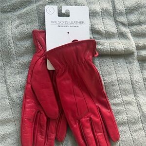 Wilsons Leather Women's Red Genuine Leather Gloves Size L